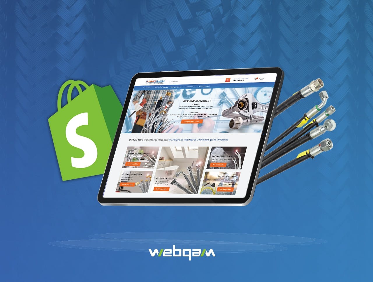 Extrait de la page d'accueil du site direct-felxible visualisé sur une tablette