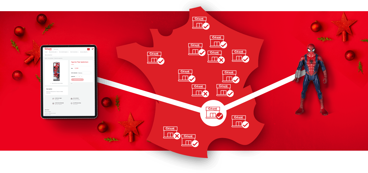 Site de réservation de jouets de Géant Casino, permettant la gestion des stock par magasin