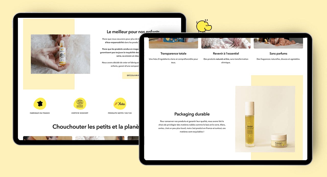 Groupe Webqam - Mockup page site Pototam
