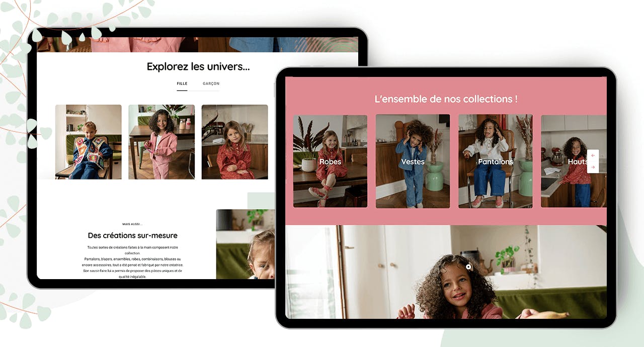 Groupe Webqam - Mockup tablette pages du site Camilleriiie