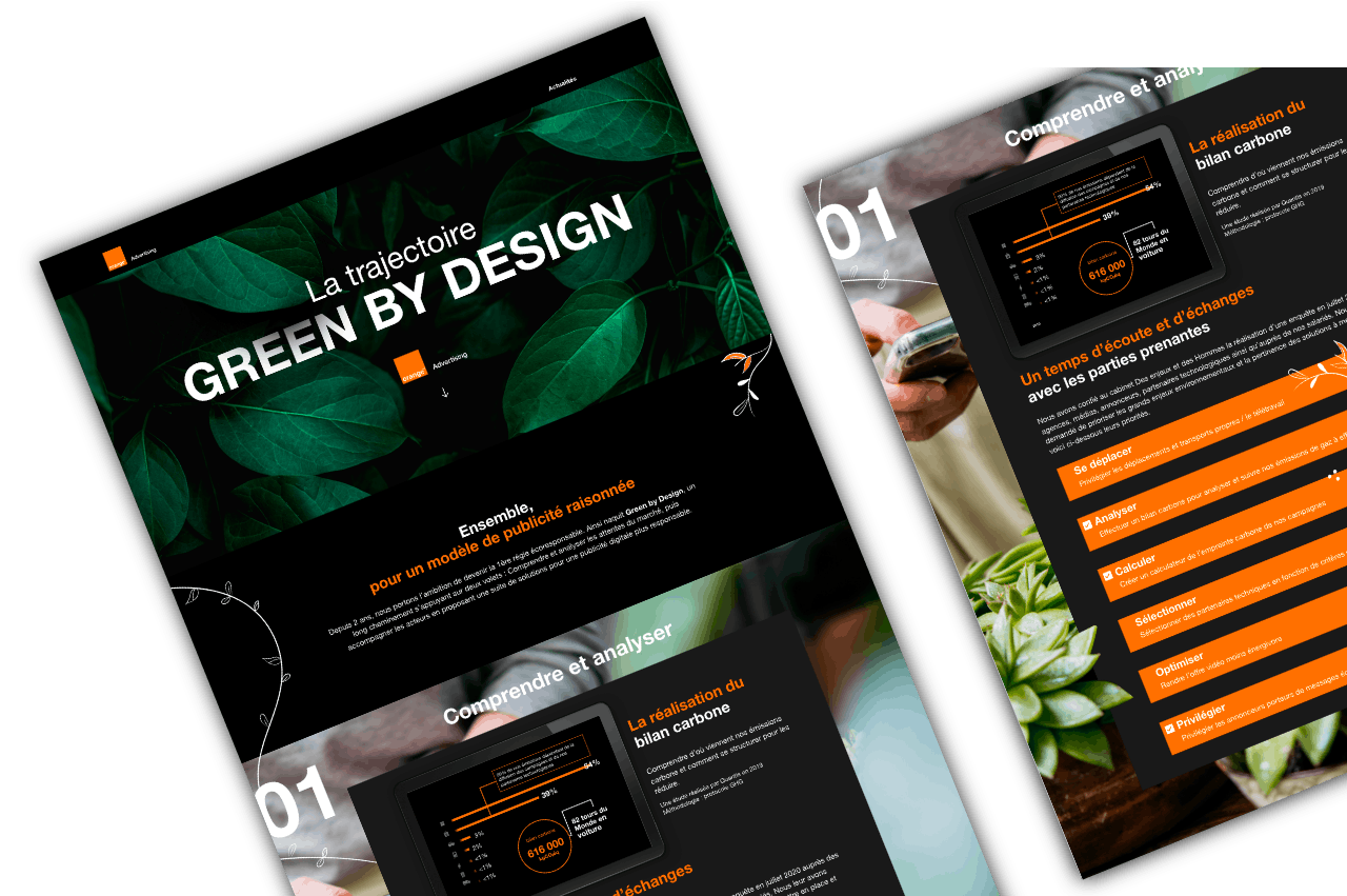 La Landing page de la campagne digitale d'Orange Advertising