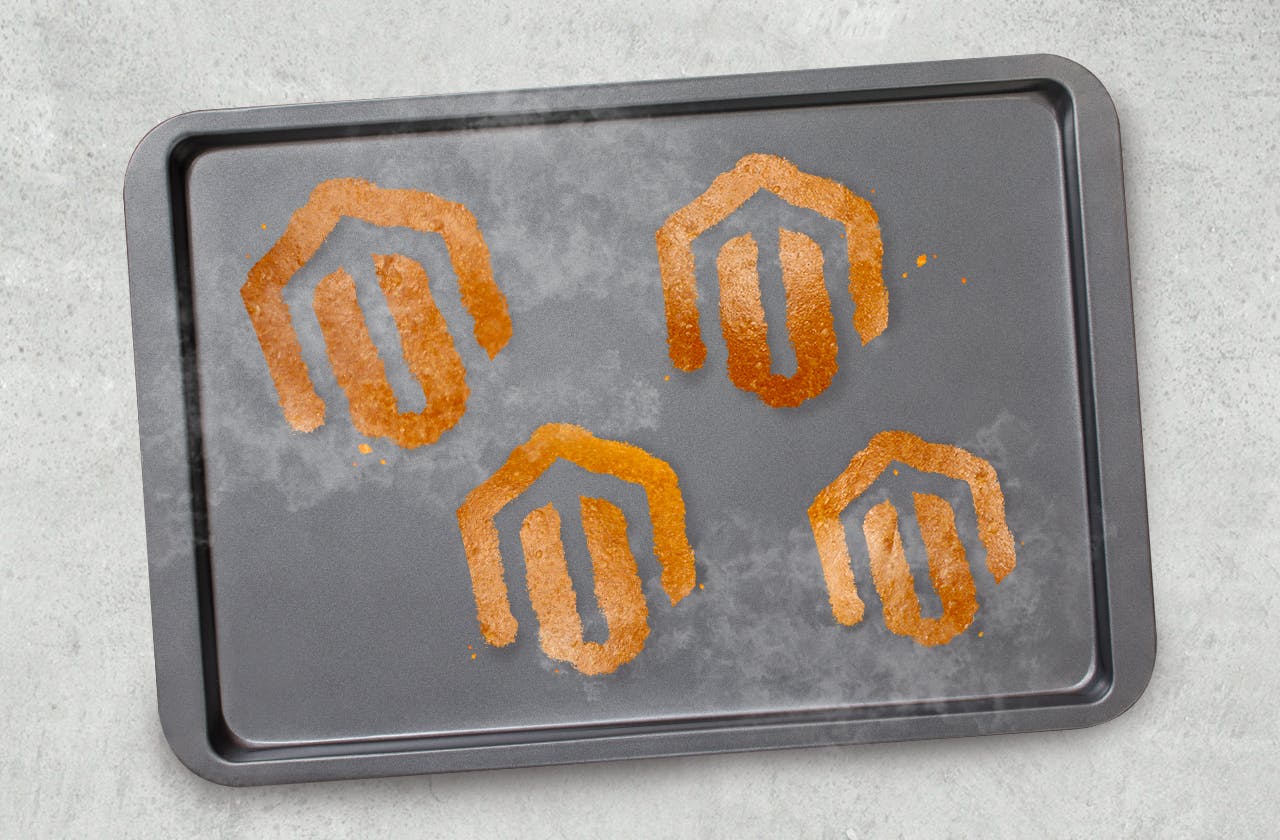 Logo de Magento sur un leche-frittes