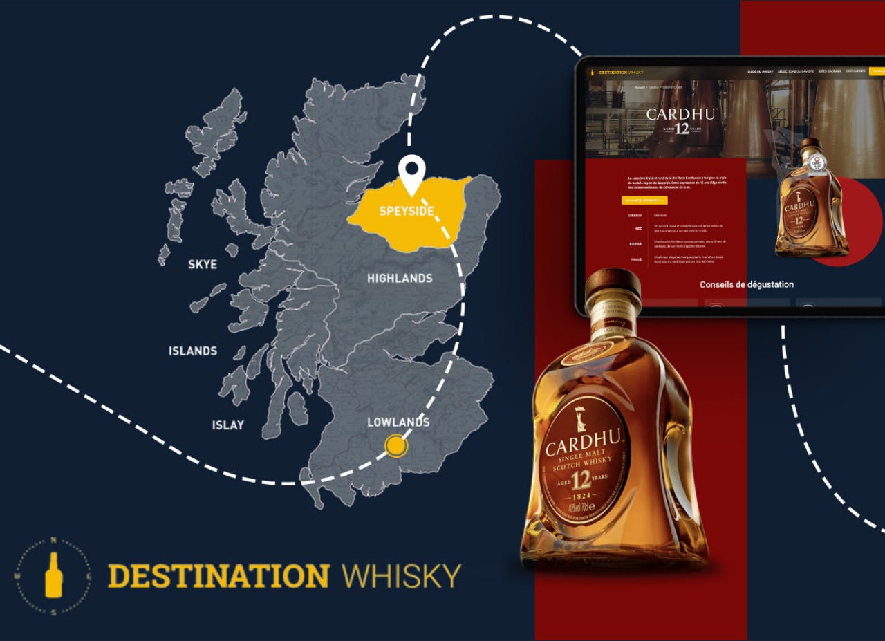 Extrait d'une page de marque du site Destination Whisky de MHD