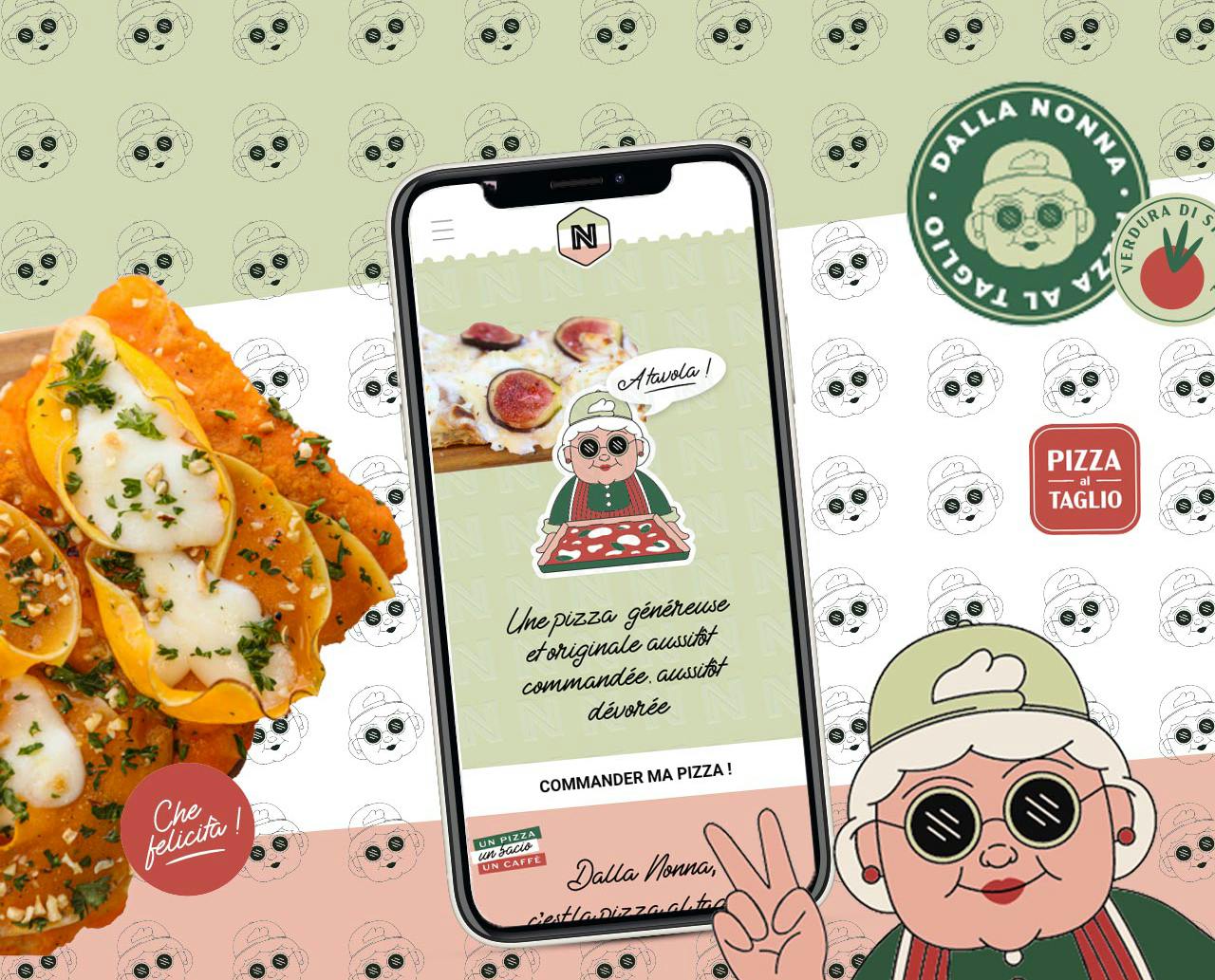 Extrait du site internet de Dalla Nonna vu à travers un smartphone