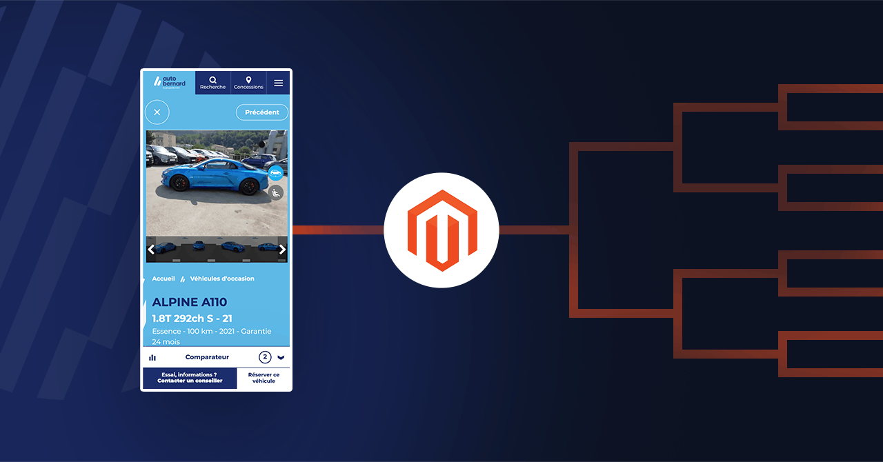 Représentation du site e-commerce Magento du Groupe Bernard