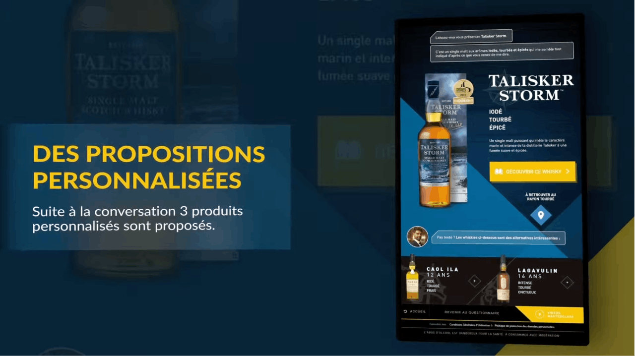 Extrait de la borne interactive de Moet Hennessy Diageo
