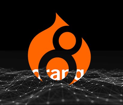 Fusion de logos d'Orange et de Drupal 8